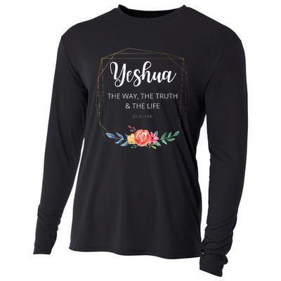 Yeshua Jesus The Way Truth Life Christian Faith Scripture Cooling Performance Long Sleeve Crew