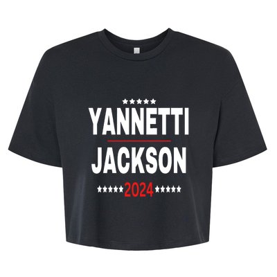 Yannetti Jackson Vote For Your Favorite Defense Team 2024 Bella+Canvas Jersey Crop Tee