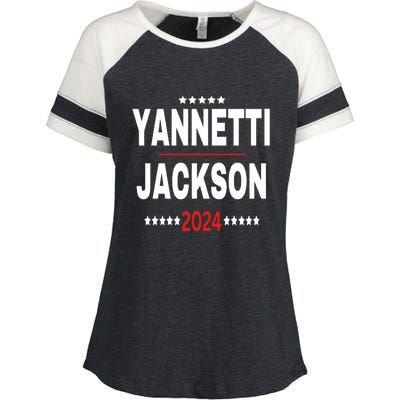 Yannetti Jackson Vote For Your Favorite Defense Team 2024 Enza Ladies Jersey Colorblock Tee