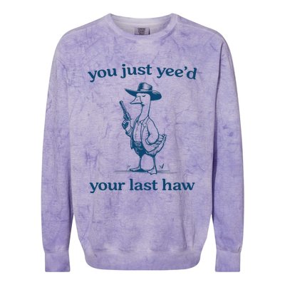 You Just Yeed Your Last Haw Silly Goose Colorblast Crewneck Sweatshirt