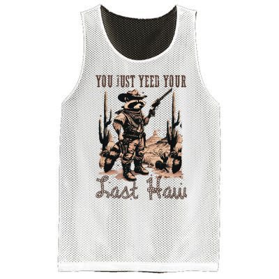 You Just Yeed Your Last Haw Funny Raccoon Mesh Reversible Basketball Jersey Tank