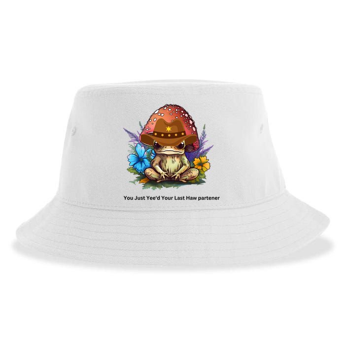 You Just Yeed Your Last Haw Partner. Cowboy Frog Meme Gift Idea. Sustainable Bucket Hat