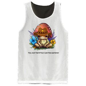 You Just Yeed Your Last Haw Partner. Cowboy Frog Meme Gift Idea. Mesh Reversible Basketball Jersey Tank