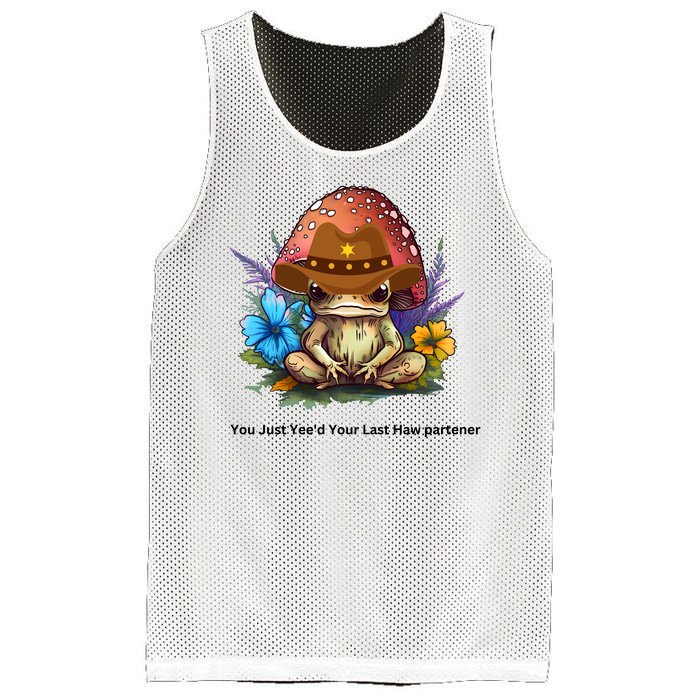 You Just Yeed Your Last Haw Partner. Cowboy Frog Meme Gift Idea. Mesh Reversible Basketball Jersey Tank