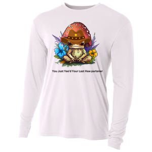 You Just Yeed Your Last Haw Partner. Cowboy Frog Meme Gift Idea. Cooling Performance Long Sleeve Crew