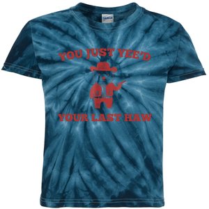 You Just YeeD Your Last Haw Funny Bear Cowboy Meme Kids Tie-Dye T-Shirt