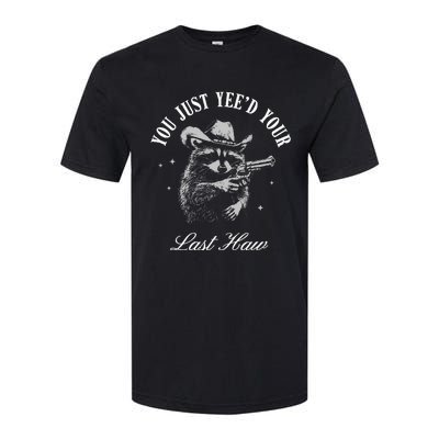 You Just YeeD Your Last Haw Vintage Cowboy Raccoon Trendy Softstyle® CVC T-Shirt