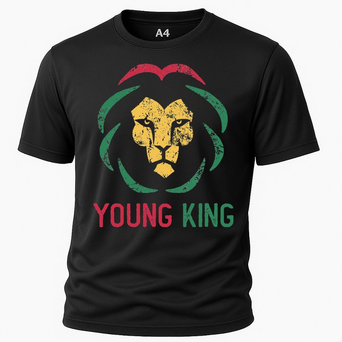 Young King African Lion Black History Month African Cooling Performance Crew T-Shirt