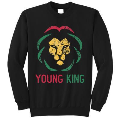 Young King African Lion Black History Month African Tall Sweatshirt