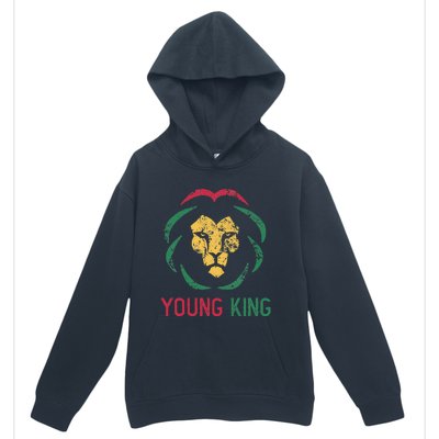 Young King African Lion Black History Month African Urban Pullover Hoodie