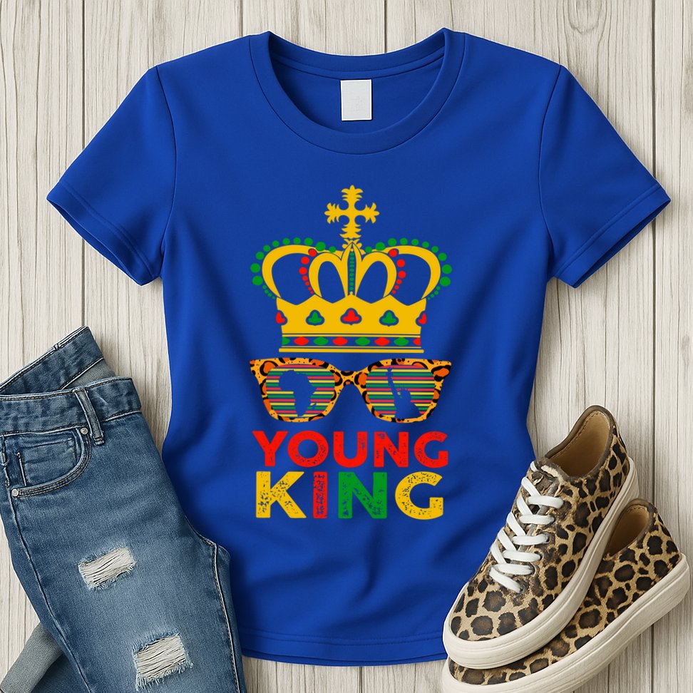 Young King Crown African American 1865 Junenth Cool Gift Womens T-Shirt