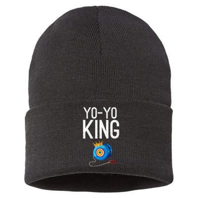 Yoyo King Crown Funny Yoyo Enthusiast Gift Sustainable Knit Beanie