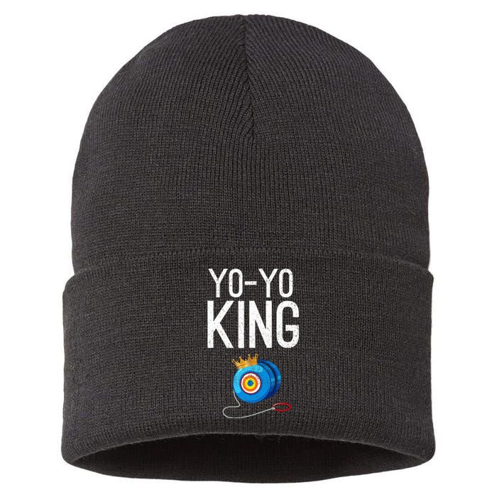 Yoyo King Crown Funny Yoyo Enthusiast Gift Sustainable Knit Beanie