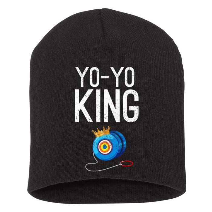 Yoyo King Crown Funny Yoyo Enthusiast Gift Short Acrylic Beanie