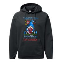 Yarn Knitting Crochet Hoarder Gnome Funny Gift Apparel Performance Fleece Hoodie