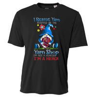 Yarn Knitting Crochet Hoarder Gnome Funny Gift Apparel Cooling Performance Crew T-Shirt