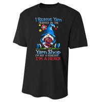 Yarn Knitting Crochet Hoarder Gnome Funny Gift Apparel Performance Sprint T-Shirt