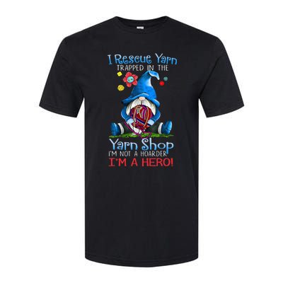 Yarn Knitting Crochet Hoarder Gnome Funny Gift Apparel Softstyle CVC T-Shirt