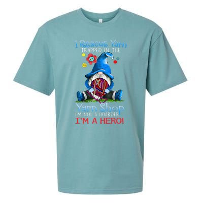 Yarn Knitting Crochet Hoarder Gnome Funny Gift Apparel Sueded Cloud Jersey T-Shirt