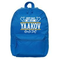 Yaakov Keep Calm And Let Yaakov Handle That Gift 16 in Basic Backpack
