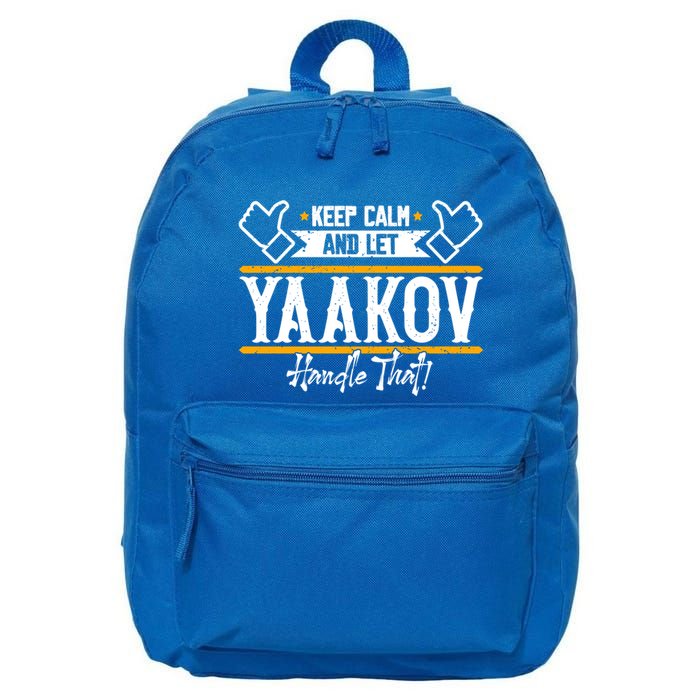 Yaakov Keep Calm And Let Yaakov Handle That Gift 16 in Basic Backpack