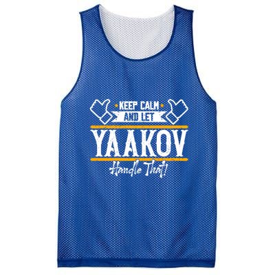 Yaakov Keep Calm And Let Yaakov Handle That Gift Mesh Reversible Basketball Jersey Tank