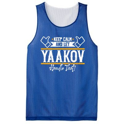 Yaakov Keep Calm And Let Yaakov Handle That Gift Mesh Reversible Basketball Jersey Tank