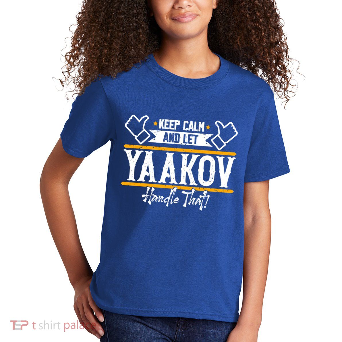 Yaakov Keep Calm And Let Yaakov Handle That Gift Kids T-Shirt
