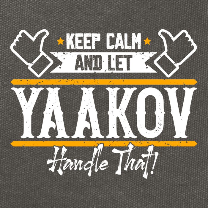 Yaakov Keep Calm And Let Yaakov Handle That Gift Cotton Canvas Backpack