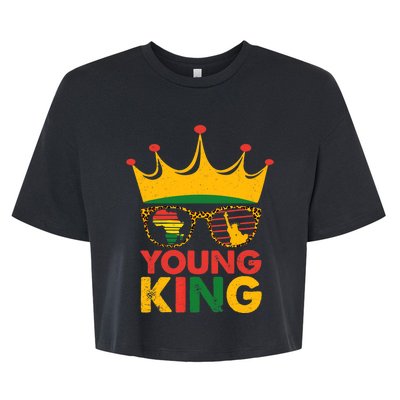 Young King Crown African American Boy 1865 Juneteenth Bella+Canvas Jersey Crop Tee