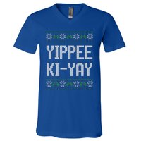 Yippee kiyay  funny Christmas  V-Neck T-Shirt