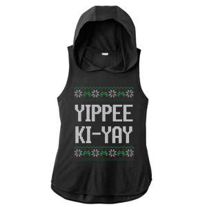 Yippee kiyay  funny Christmas Ladies PosiCharge Tri-Blend Wicking Draft Hoodie Tank