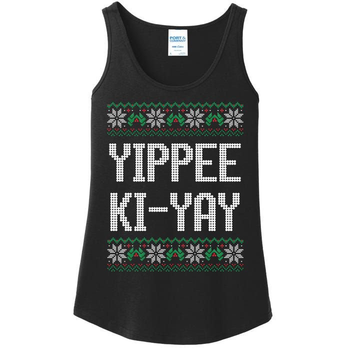 Yippee kiyay  funny Christmas Ladies Essential Tank