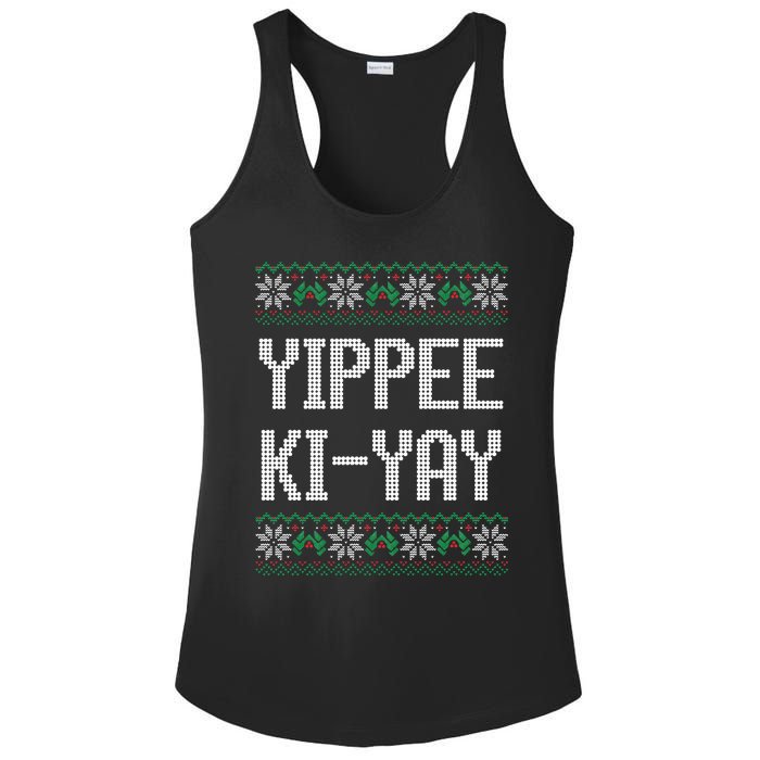 Yippee kiyay  funny Christmas Ladies PosiCharge Competitor Racerback Tank