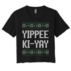 Yippee kiyay  funny Christmas Women's Crop Top Tee