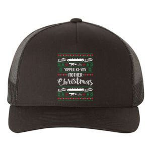 Yipee Ki-yay Funny Christmas Mother Ugly Christmas Sweaters Yupoong Adult 5-Panel Trucker Hat