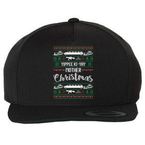 Yipee Ki-yay Funny Christmas Mother Ugly Christmas Sweaters Wool Snapback Cap