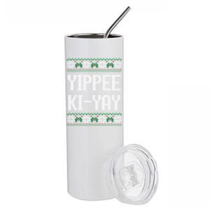 Yippee Kiyay Funny Christmas Stainless Steel Tumbler