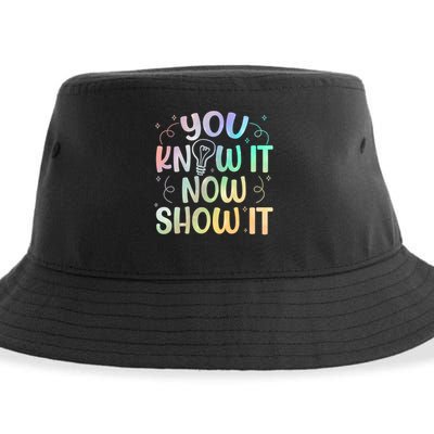You Know It Now Show It Testing Day Teacher Sustainable Bucket Hat