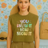 You Know It Now Show It Testing Day Teacher Garment-Dyed Women's Muscle Tee