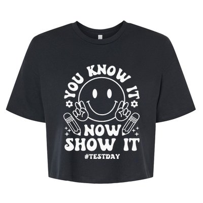 You Know It Now Show It State Testing Day Bella+Canvas Jersey Crop Tee