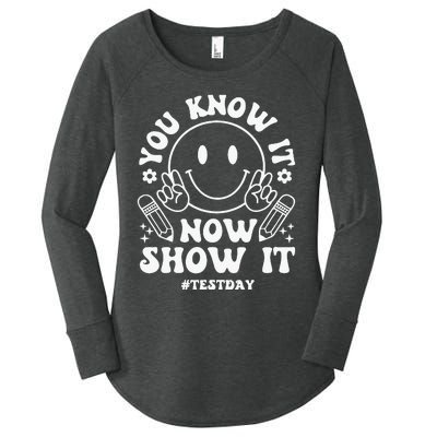 You Know It Now Show It State Testing Day Women's Perfect Tri Tunic Long Sleeve Shirt