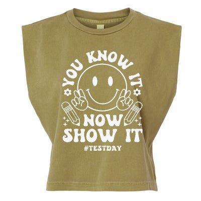 You Know It Now Show It State Testing Day Garment-Dyed Women's Muscle Tee