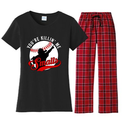 You're Killin Me Smalls Funny Softball Player Women's Flannel Pajama Set