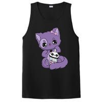 Yami Kawaii Pastel Goth Cute Black Cat With Boba Milk  PosiCharge Competitor Tank