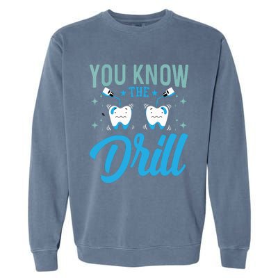 You Know The Drill Funny Oral Dentist Dental Assistant Garment-Dyed Sweatshirt