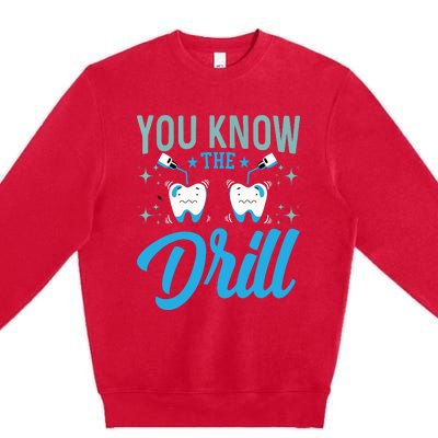 You Know The Drill Funny Oral Dentist Dental Assistant Premium Crewneck Sweatshirt