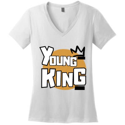 Young Kings Talk The Talk And Walk The Walk Women's V-Neck T-Shirt