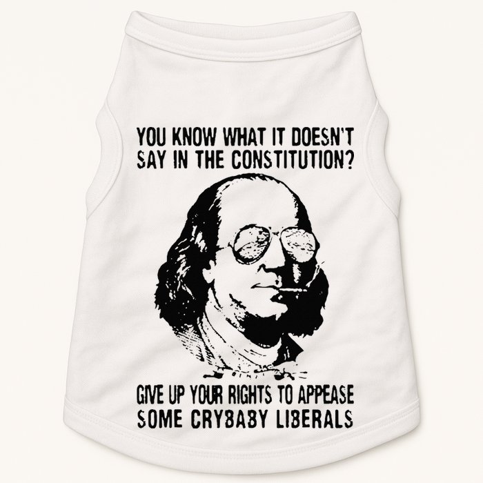 You Know What It Doesn't Say In The Constitution Doggie Tank