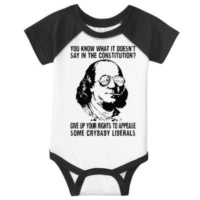 You Know What It Doesn't Say In The Constitution Infant Baby Jersey Bodysuit